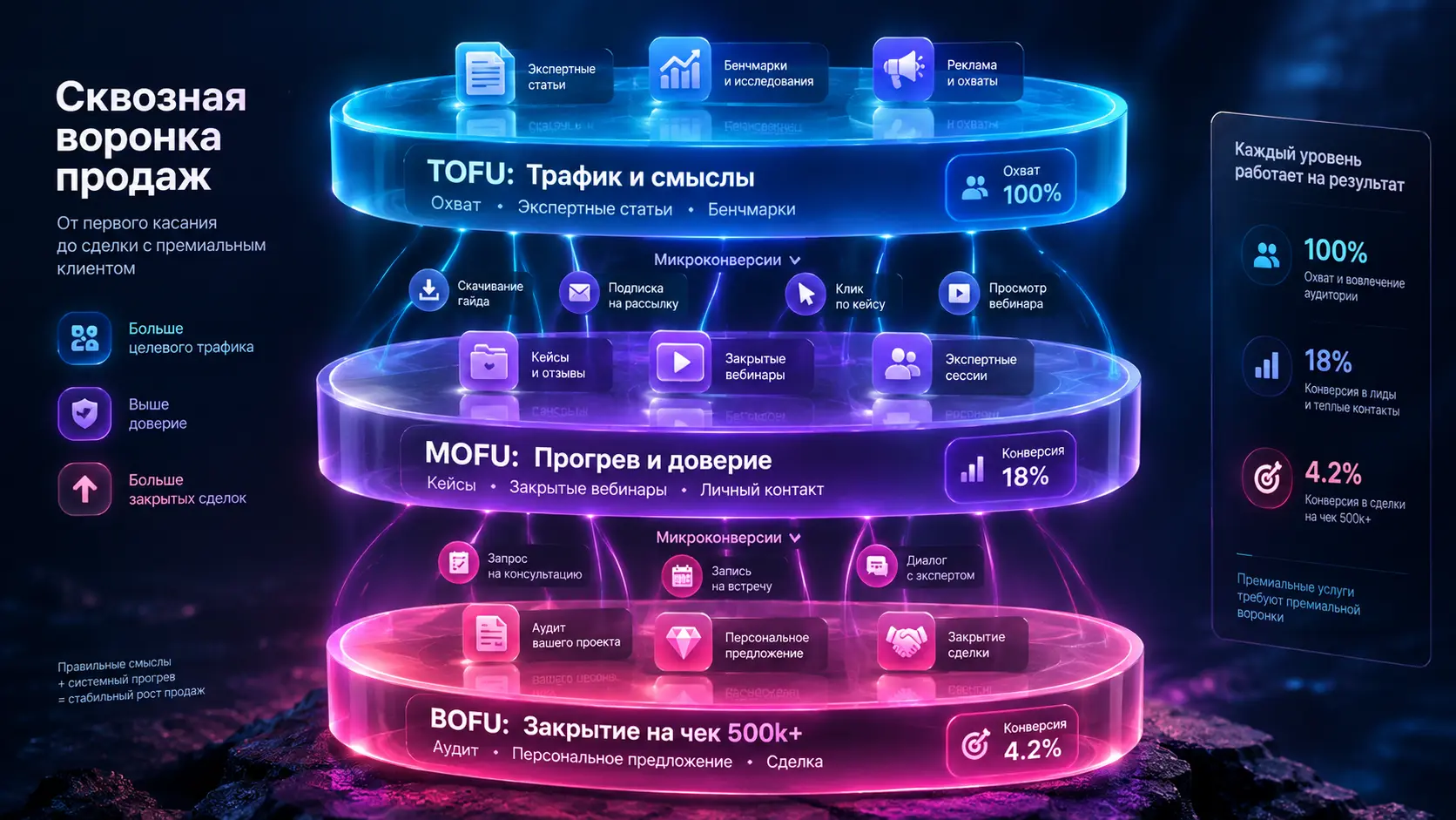 Архитектура воронки продаж TOFU MOFU BOFU
