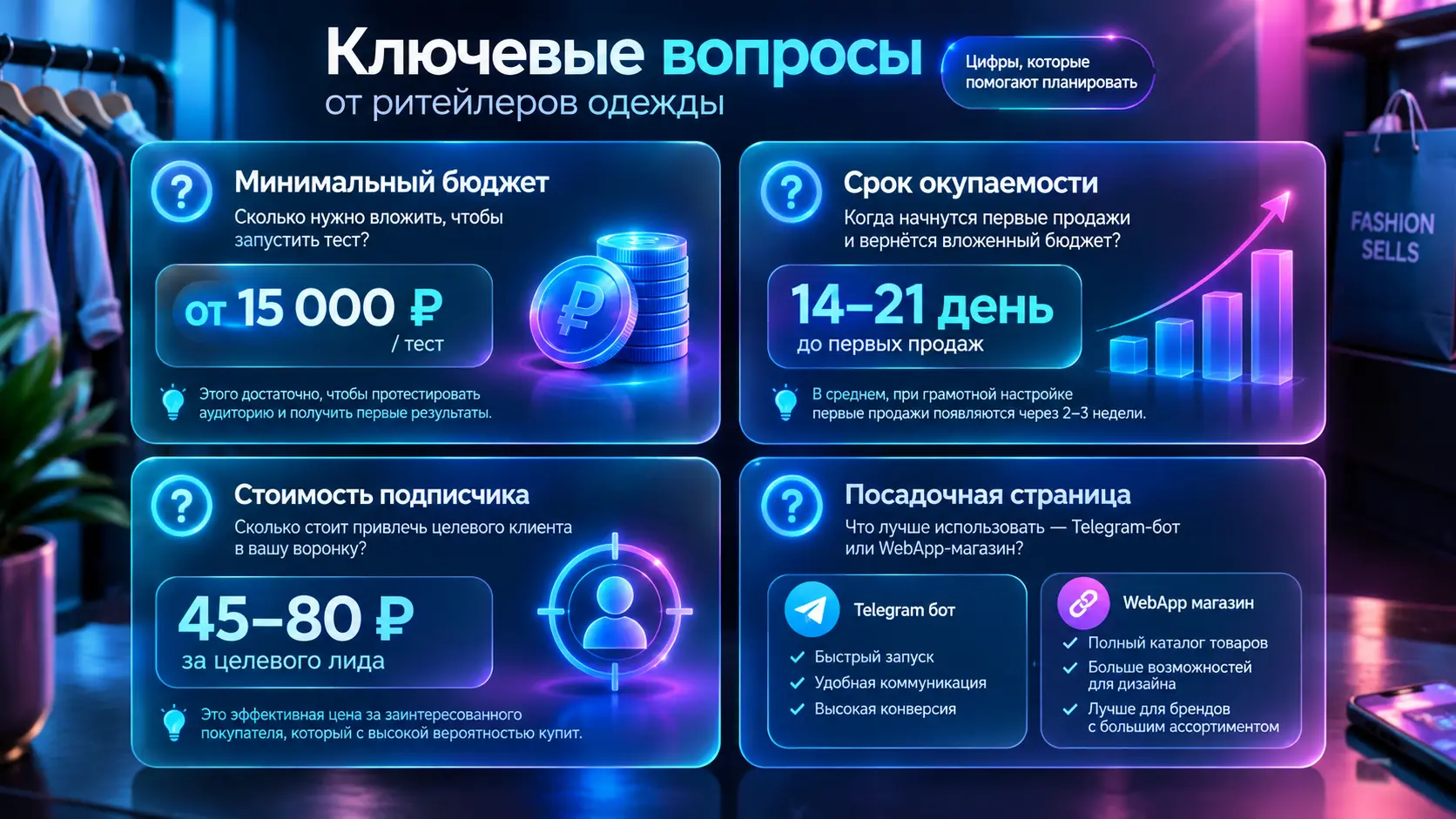 Инфографика с ответами на частые вопросы Telegram Ads