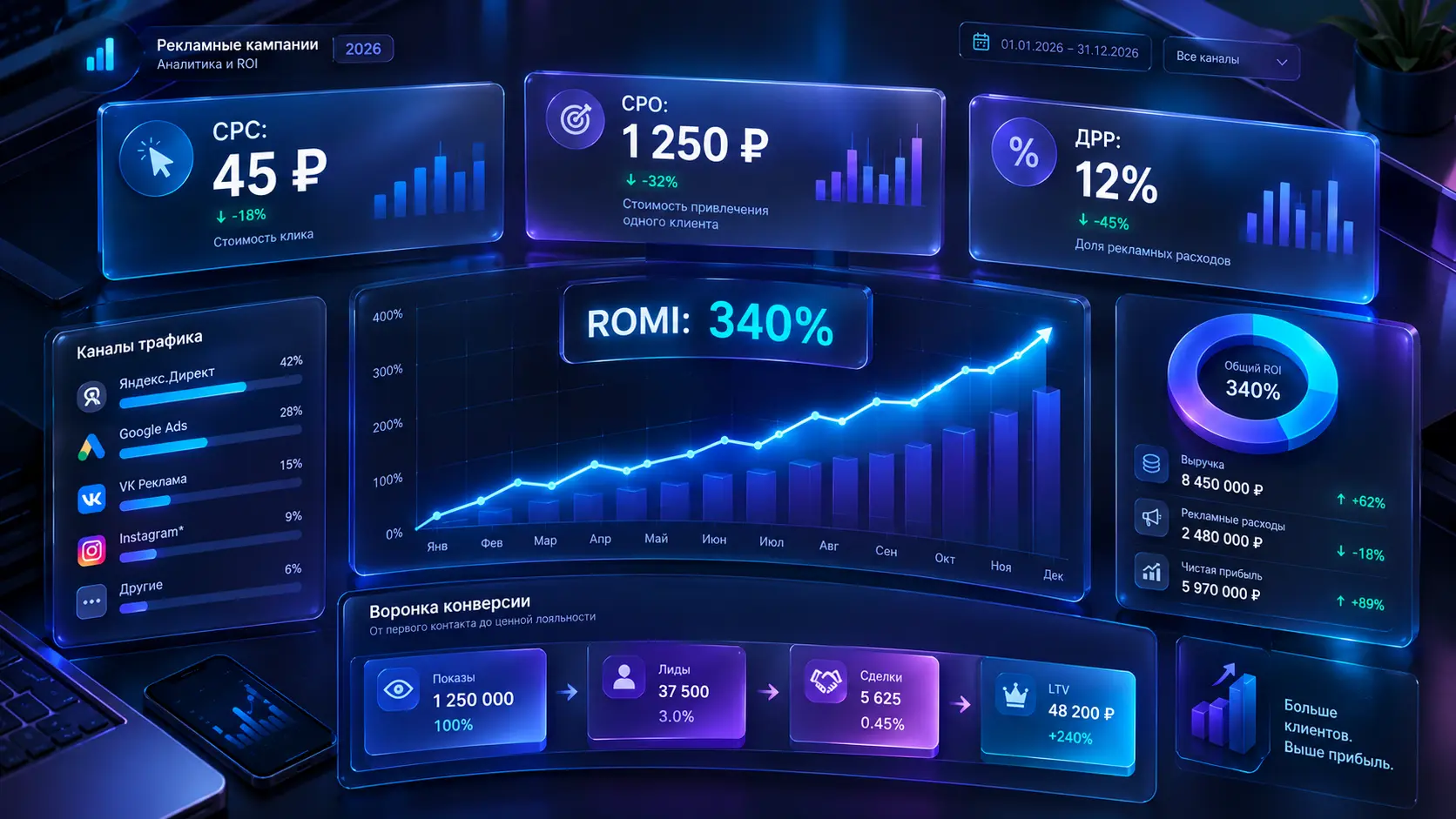 Метрики онлайн-рекламы от CPC до ROMI: как оценить реальную окупаемость