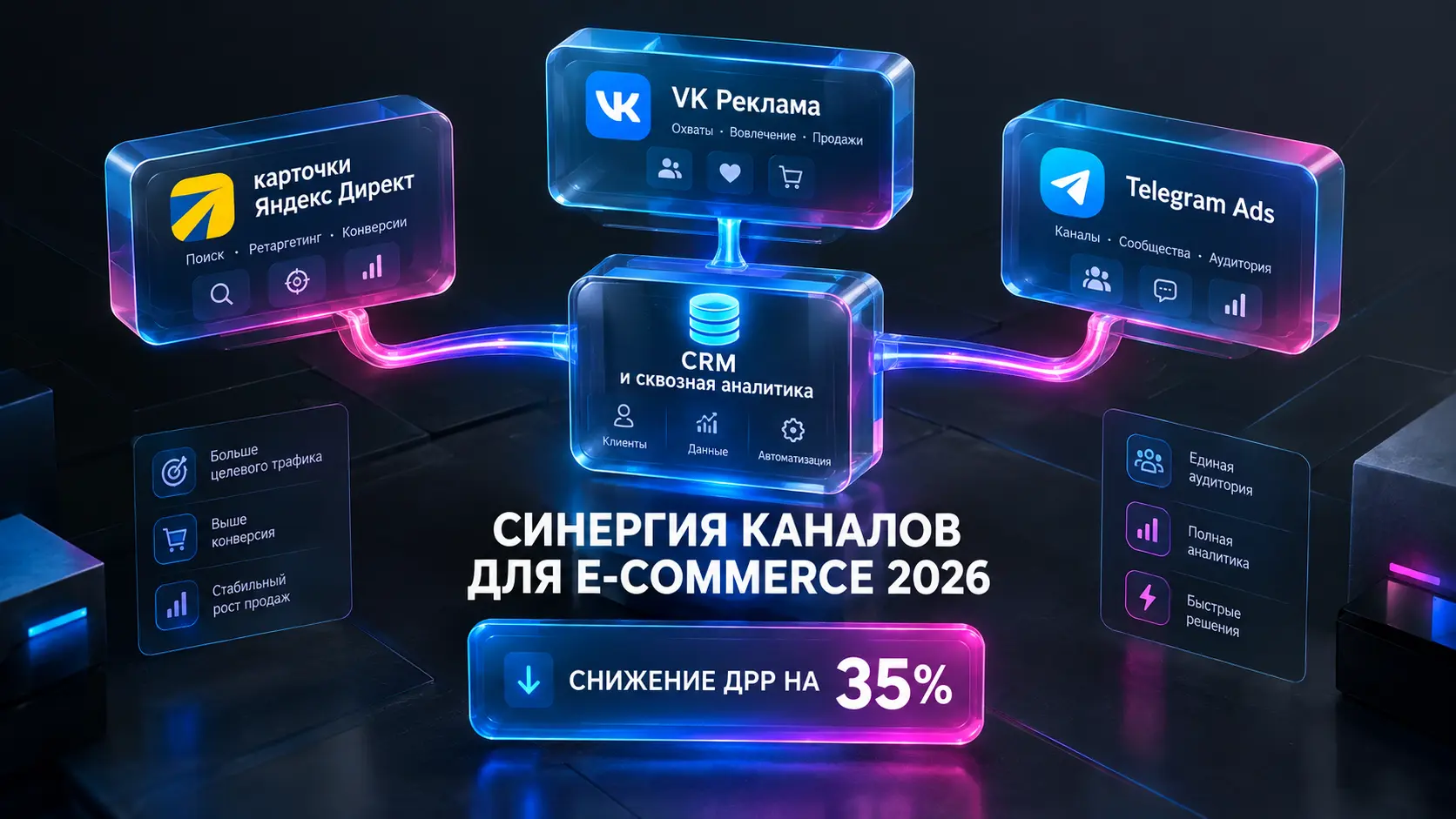 Мультиканальное продвижение товаров: как выстроить единую систему из Директа, VK и TG