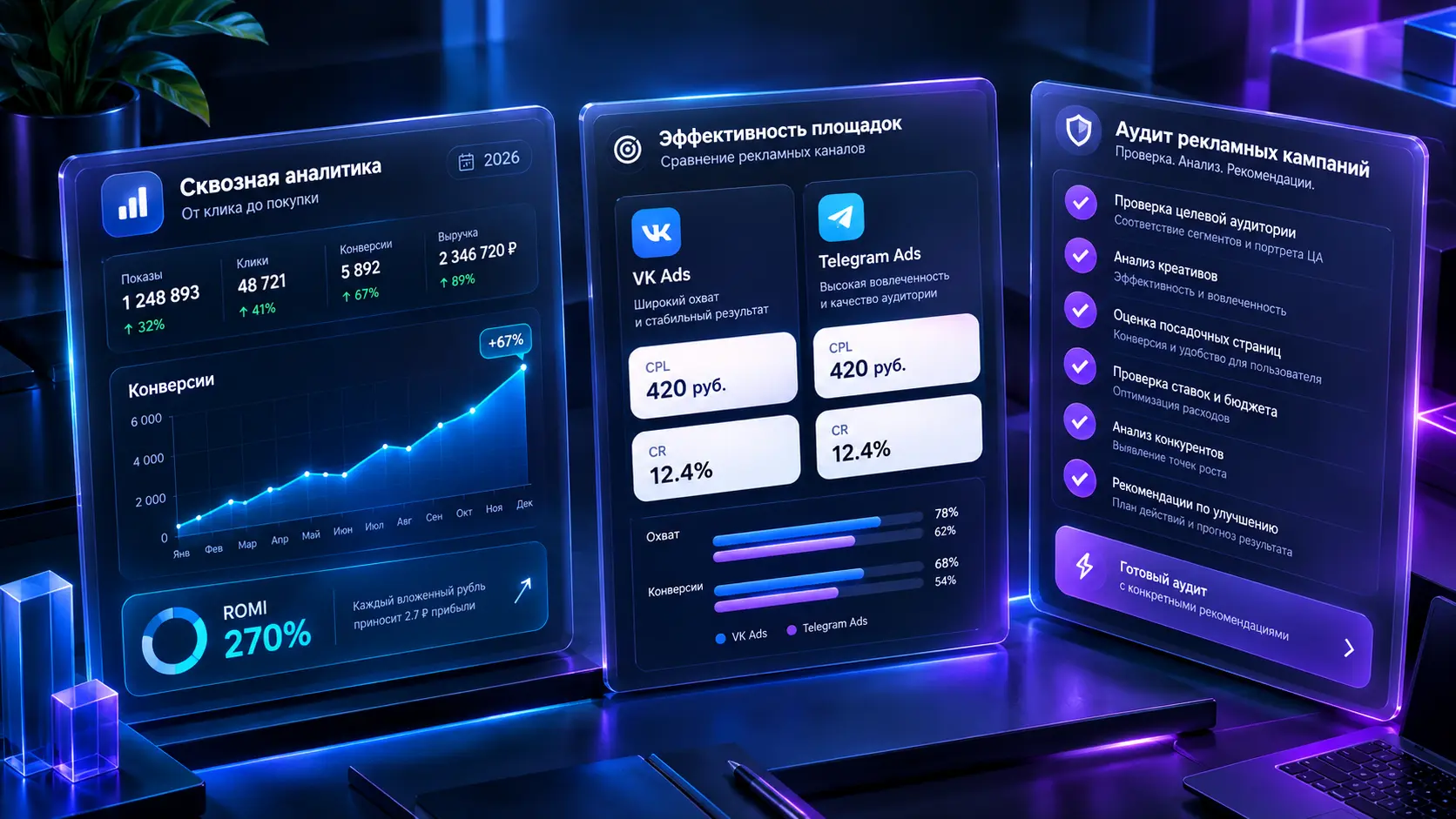 Рекламные услуги таргетолога: критерии качественной настройки в VK и Telegram
