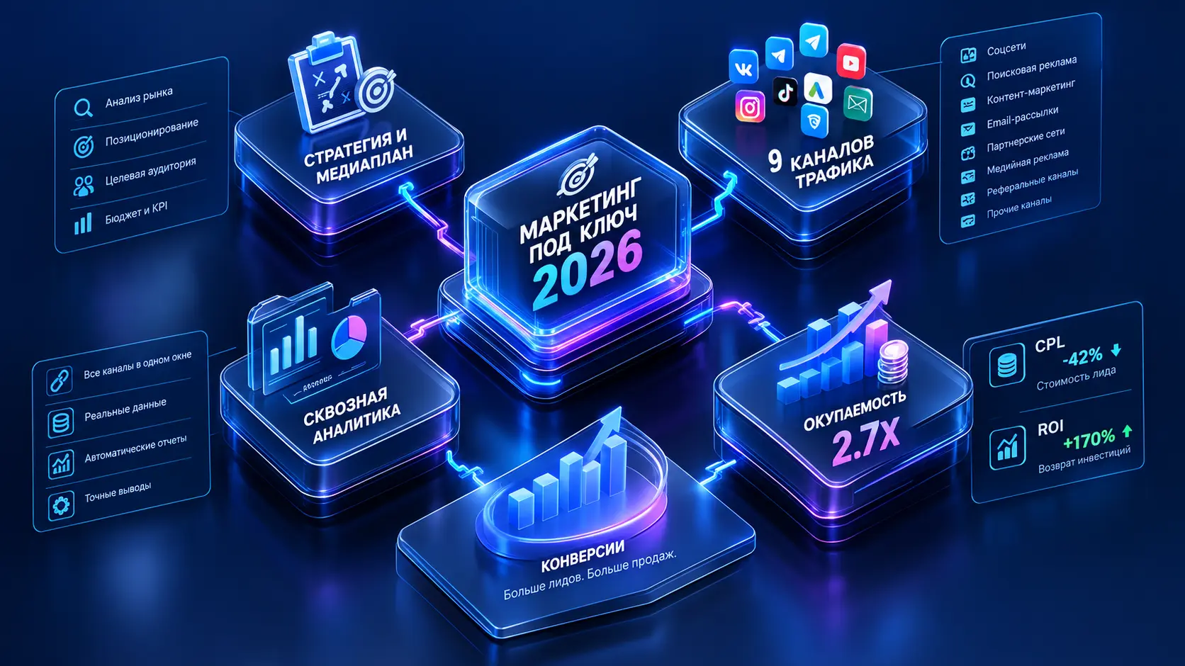 Услуги маркетинга под ключ: что входит в работу современной performance-команды