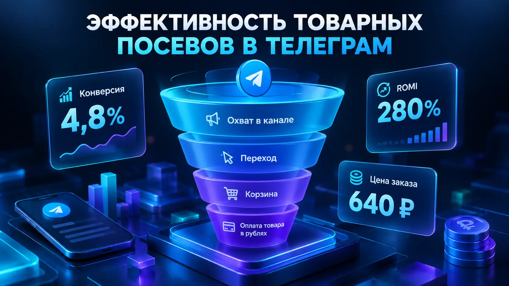 Посевы в Telegram-каналах для продажи товаров: поиск каналов, аналитика и закупка