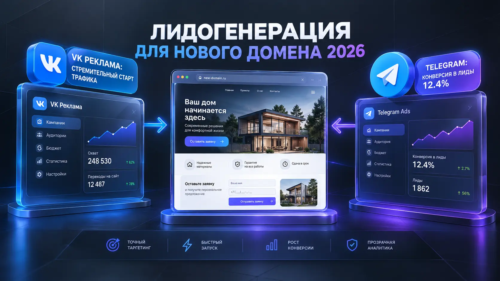 Быстрый трафик на новый сайт из VK и Telegram: лидогенерация через соцсети